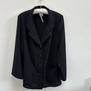 Babette SF 4 Button Black‎ Jacket Blazer With Tie Small EUC
